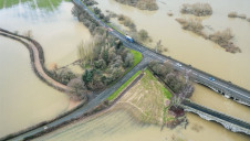 Pictured: Flooded fields in Atcham, Shropshire